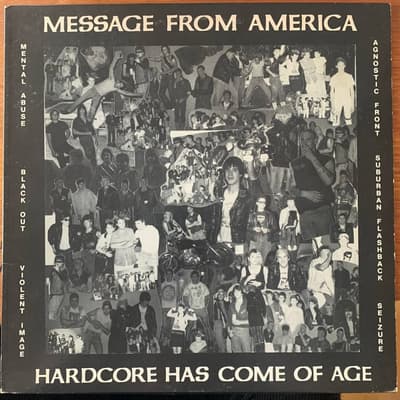 Tumnagel för auktion "V/A MESSAGE FROM AMERICA LP // '85 US Orig Punk Hardcore Agnostic Front Seizure"