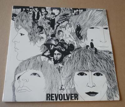 Tumnagel för auktion "BEATLES Revolver Dansk Parlophone Stereo 1966 B/S UK omslag"