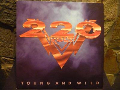 Tumnagel för auktion "220 VOLT - Young And Wild - CBS 450 120 1, 1987"