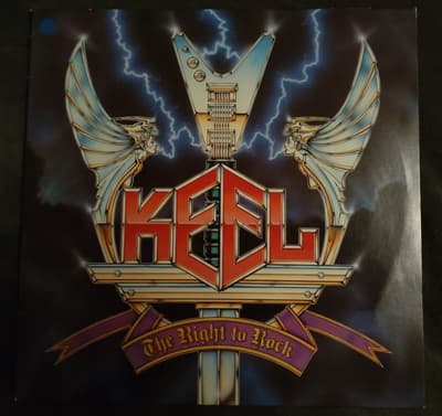 Tumnagel för auktion "Keel - The right to rock 1985 VINYL"
