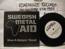 Tumnagel för auktion "SWEDISH METAL AID - GIVE A HELPIN´ HAND - V/A - ETCHED"