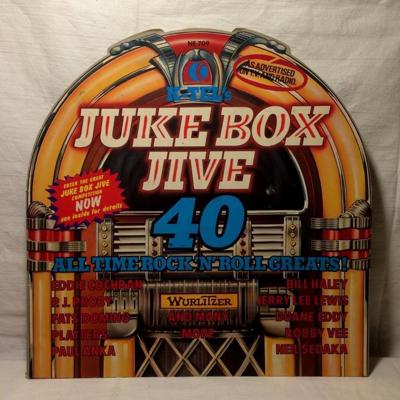 Tumnagel för auktion "V/A Db LP JUKE BOX JIVE 40 ALL TIME ROCK 'N' ROLL K-TEL GAT UK WURLITZER JUKEBOX"