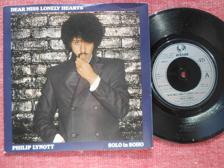 Tumnagel för auktion "7" Philip Lynott - Dear Miss Lonely Hearts / Solo in Soho PS UK Thin Lizzy"