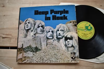 Tumnagel för auktion "Deep Purple In Rock LP Harvest UK progg rock hårdrock"