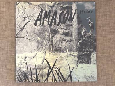 Tumnagel för auktion "Amason - Sky City LP, gul vinyl, ospelad"