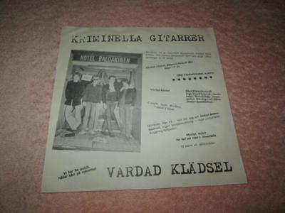 Tumnagel för auktion "KRIMINELLA GITARRER VÅRDAD KLÄDSEL   UDDA"