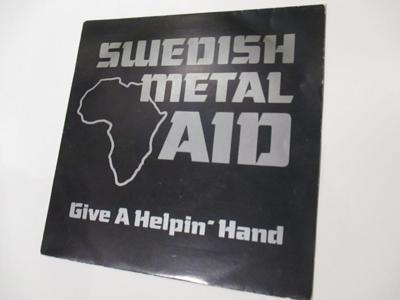 Tumnagel för auktion "SWEDISH METAL AID (7" vinylsingel) Europe, Treat, Aphrodite, Oz, Universe"