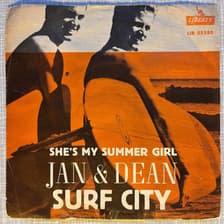 Tumnagel för auktion "JAN & DEAN - SHE´S MY SUMMER GIRL. VINYL 7" SINGEL SVERIGE -63. ROCK / SURF RARE"