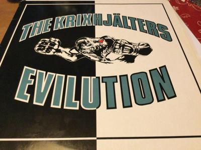 Tumnagel för auktion "The Krixhjälters - Evilution, Vinyl Lp"