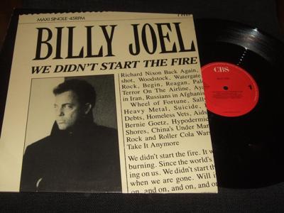 Tumnagel för auktion "MAXI 12:A - BILLY JOEL. We didn´t start the fire/Just the way You are + 1. 1989"