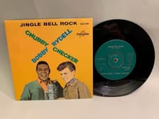 Tumnagel för auktion "7" Chubby Checker Bobby Rydell - Jingle Bell Rock Swe Orig TOPPEX !!!!!"