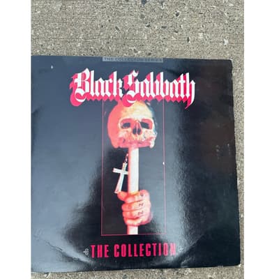 Tumnagel för auktion "Black Sabbath the collection. Made in UK 1985"