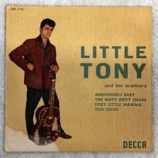 Tumnagel för auktion "LITTLE TONY & HIS BROTHERS arrivederci baby 7" -60 DECCA SDE 7191 rock n roll"