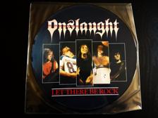 Tumnagel för auktion "Onslaught - Let There Be Rock Vinyl 12" Picture Disc UK -1987 Heavy Metal"