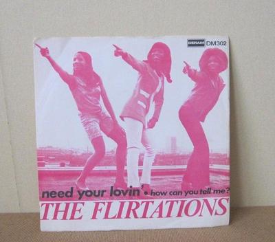 Tumnagel för auktion "The Flirtations – Need Your Lovin' / How Can You Tell Me? DM 302"