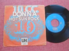 Tumnagel för auktion "7" 10cc - Donna / Hot Sun Rock PS SWE Ten 10 cc"