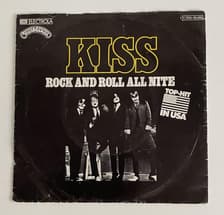 Tumnagel för auktion "Kiss - Rock 'n Roll All Night (1975, Germany) 7" singel VG/VG+ !!!"