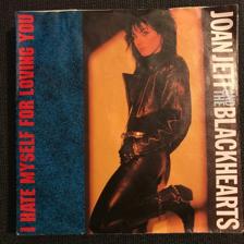 Tumnagel för auktion "JOAN JETT I Hate Myself for Loving You 7" / '88 Tysk Press Hårdrock"