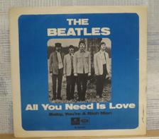 Tumnagel för auktion "BEATLES :: ALL YOU NEED IS LOVE   (7`) SWE Press"