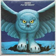 Tumnagel för auktion "RUSH - FLY BY NIGHT. VINYL LP CANADA. PROG-ROCK"