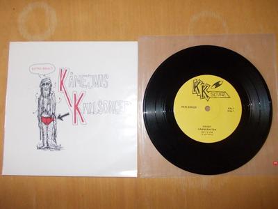 Tumnagel för auktion "Kåmejnis Kallsonger 7” EP; Svensk KBD DIY punk – privat press!"
