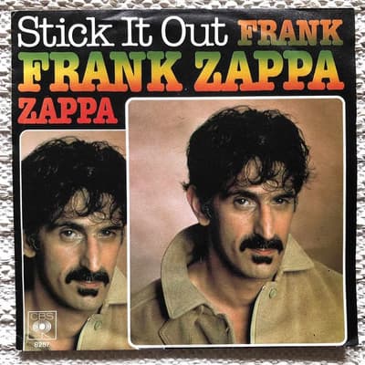 Tumnagel för auktion "FRANK ZAPPA - Stick it Out - CBS 7'' udda PS i fint skick"