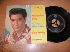 Tumnagel för auktion "ELVIS PRESLEY - Rock-a-hula baby - Tysk 45/ps Tyskland 1961"