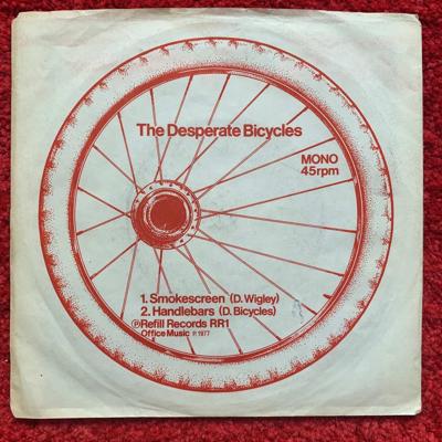 Tumnagel för auktion "DESPERATE BICYCLES Smokescreen 7" // '77 UK DIY Punk"
