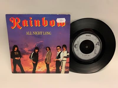 Tumnagel för auktion "7" Rainbow - All Night Long UK Orig-80 !!!!!"