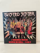 Tumnagel för auktion "Twisted Sister - I Wanna Rock Maxi UK Original-84! Snyggt Ex!"