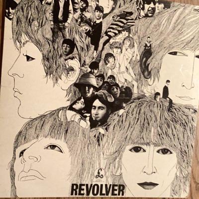 Tumnagel för auktion "LP skiva Revolver med the Beatles"