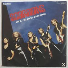 Tumnagel för auktion "Scorpions - Rock You Like A Hurricane (1984, Germany) 7" singel VG+/VG+"