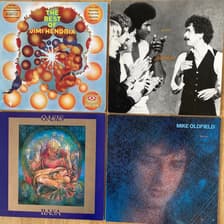 Tumnagel för auktion "Rock LP, 10 st ... Santana, Beach Boys, Clapton, Henrix, Sky, Dylan m.fl."