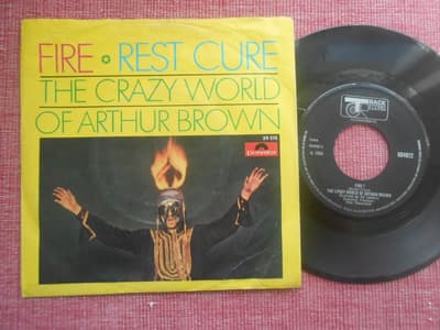 Tumnagel för auktion "7" The Crazy World Of Arthur Brown - Fire / Rest Cure PS UK/WG"