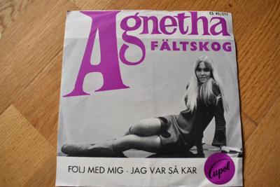 Tumnagel för auktion "Agnetha Fältskog - Följ med mig/Jag var så kär [7" singel, 1967] Debuten!! ABBA"