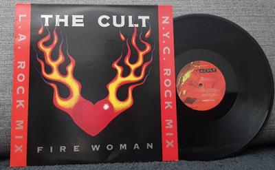 Tumnagel för auktion "The Cult – Fire Woman RARE 12" 1989 Automatic Blues Bob Rock"