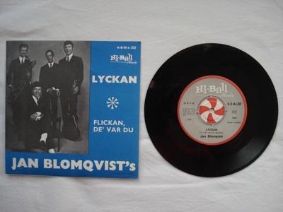 Tumnagel för auktion "Jan Blomqvist's - Lyckan/Flickan, De' Var Du, 1969, 7" Singel. Fint skick."