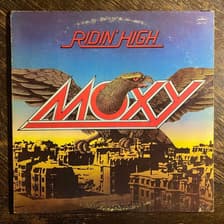 Tumnagel för auktion "MOXY - Ridin’ High 1977. US Press! Prog-rock. LP"