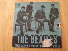 Tumnagel för auktion "The Beatles - She Loves You 7" SWE PRESS RARE BLUE COVER"