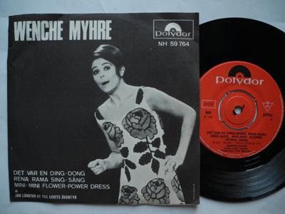 Tumnagel för auktion "WENCHE MYHRE Det var en ding-dong rena rama sing-sång... 45 7" singel 1968 VG+"