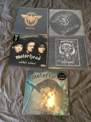 Tumnagel för auktion "Motörhead 5 album Specialpress mm nya ospelade de som var inplastade är det "