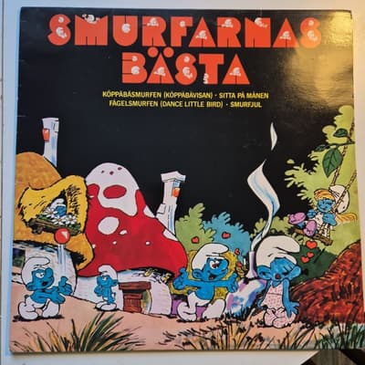 Tumnagel för auktion "SMURFARNAS BÄSTA Smurf records -81 LP"