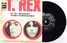 Tumnagel för auktion "T.REX * ORIG: SVE-SINGEL * HOT LOVE / WOODLAND ROCK / THE KING OF... * ÅR 1971"