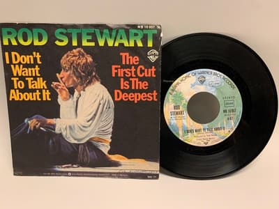 Tumnagel för auktion "7" Rod Stewart - I Don't Want To Talk About It Ger Orig-77 !!!!!"
