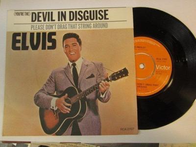 Tumnagel för auktion "Elvis Presley singel "Devil In Disguise/Please Don´t Drag That String Around""