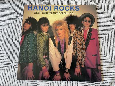 Tumnagel för auktion "Hanoi Rocks - Self Destruction Blues -12" Vinyl album-Johanna Records NCB press"