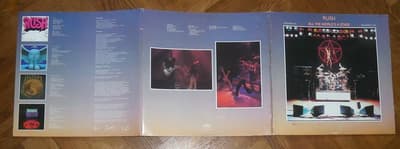 Tumnagel för auktion "RUSH 2 LP All around the world Mercury Hard Rock 1976 Geddy Lee Neal Pert"