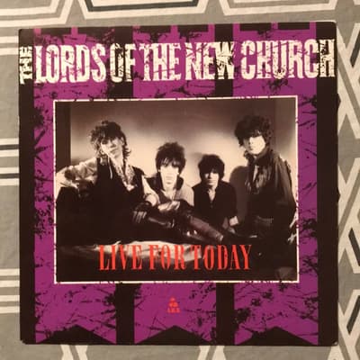 Tumnagel för auktion "The Lords Of The New Church – Live For Today 7""