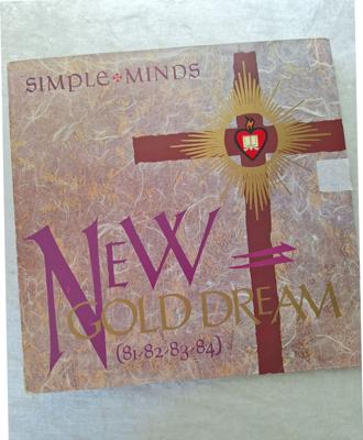 Tumnagel för auktion "Simple Minds, New Gold Dream 81/82/83/84, LP 1982, v-2230"
