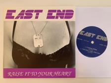 Tumnagel för auktion "EAST END Raise it to Your Heart 7" // '91 Svensk Hårdrock"